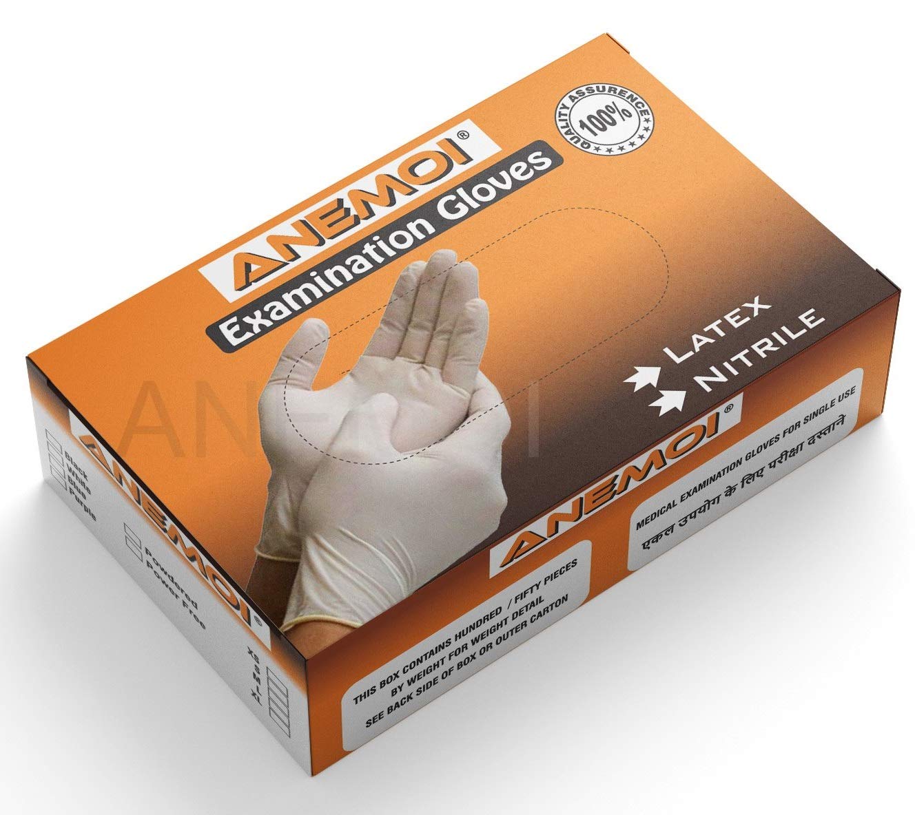 ANEMOI Surgicals Latex Powdered Examination Disposable Hand Gloves - Medium, White Pack of (100 Pieces / 50 Pairs) (B089QWWN85) Amazon Price History, Amazon Price Tracker