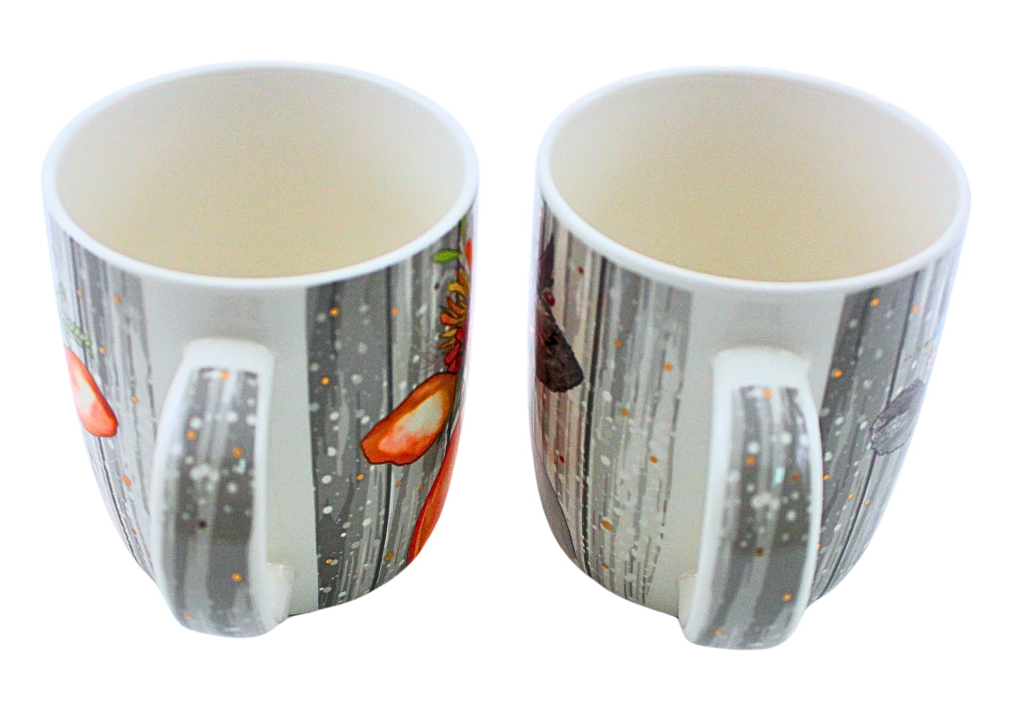 Dekohelden24 Zestaw 2 kubków do kawy filiżanka do kawy z porcelany - motyw: krowa z nakryciem głowy - wymiary wys./Ø: 12 x 9 cm, pojemność 300 ml,