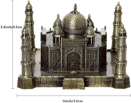 Miniatura 3 de PROW Estatua de arte indio de metal 3D Taj Mahal, modelo de construcción para decoración de escritorio, decoración de pasteles, regalos, fiesta,