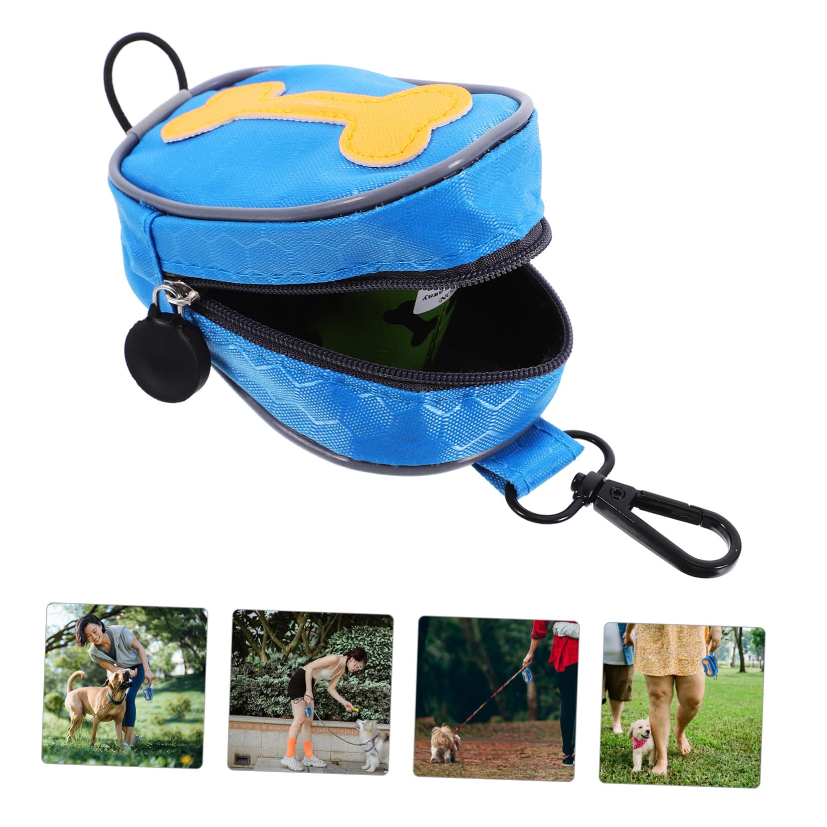 Toyvian Distributeur Zippé à Déjections pour Chien 8 Rouleaux Pochette Oxford Pe Poubelle Portable pour Propriétaires de Chiens