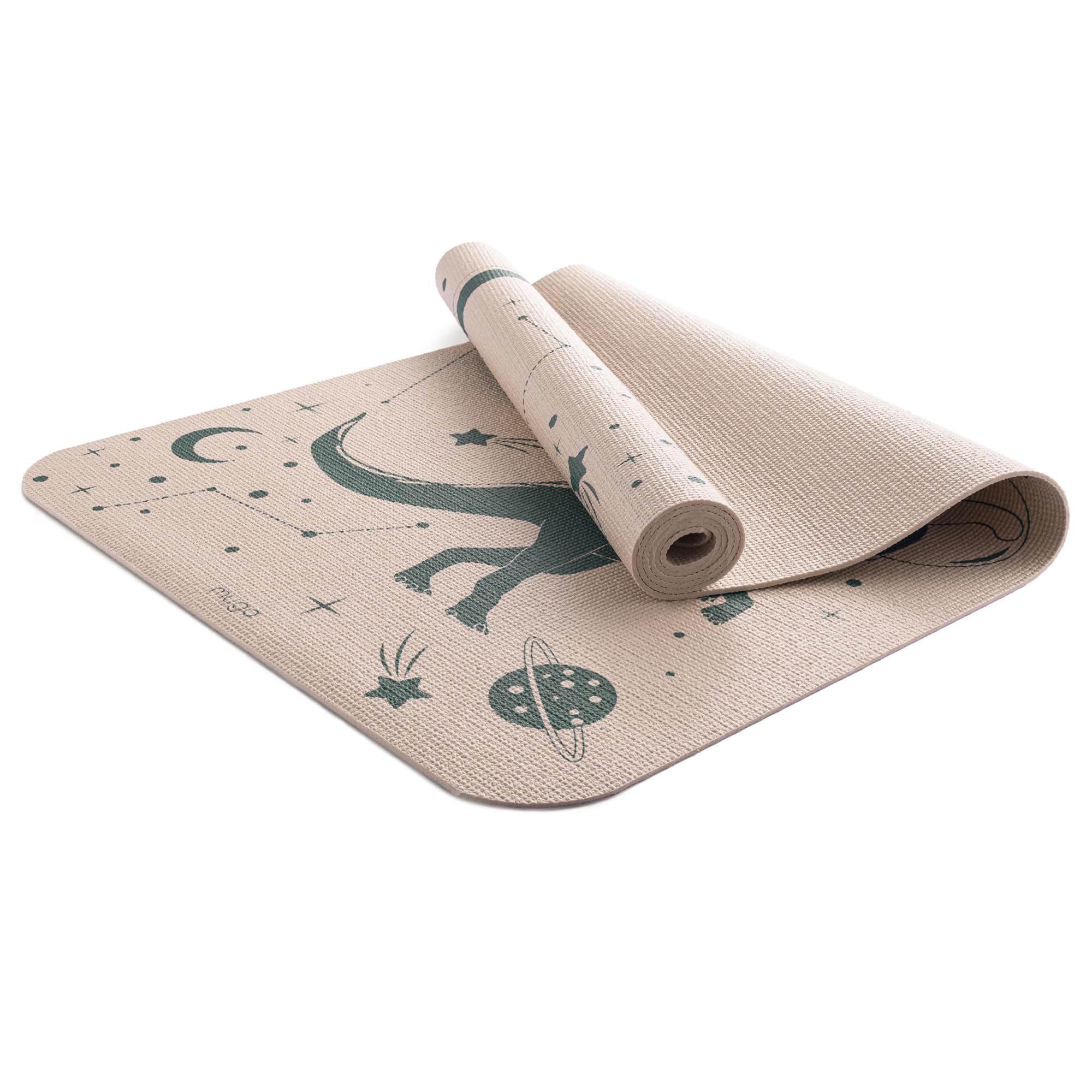 Myga Tapis de yoga pour enfants avec imprimé en soie, antidérapant, pour exercice, fitness, yoga, pleine conscience, léger, facile à nettoyer, pour filles et garçons