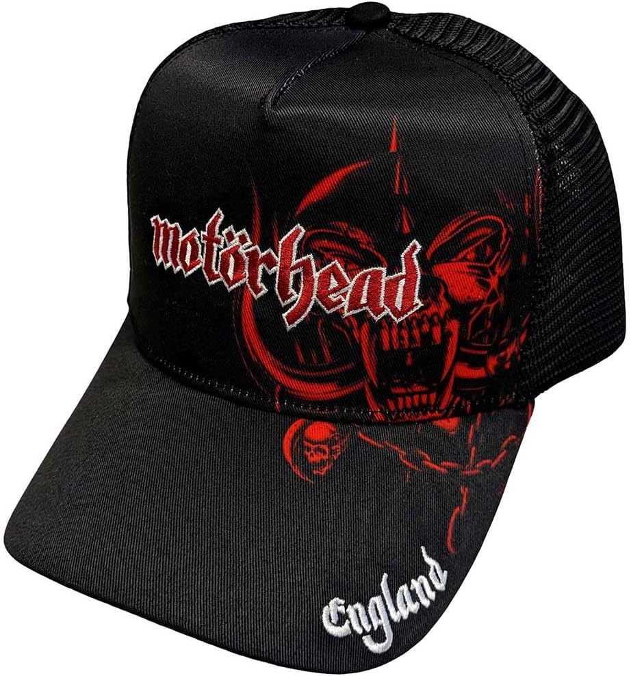 Men's Motorhead England Red Warpig Trucker Cap Black