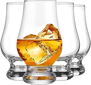 Whiskey Glasses Set of 4, Mfacoy Clear Old Fashioned Whiskey Glass, Wine Tasting Glasses, Shot Glasses Bar Set, Brandy Snifter Whiskey Glass for Scotch Bourbon Liquor Tequila Gin Cognac Vodka Cocktail