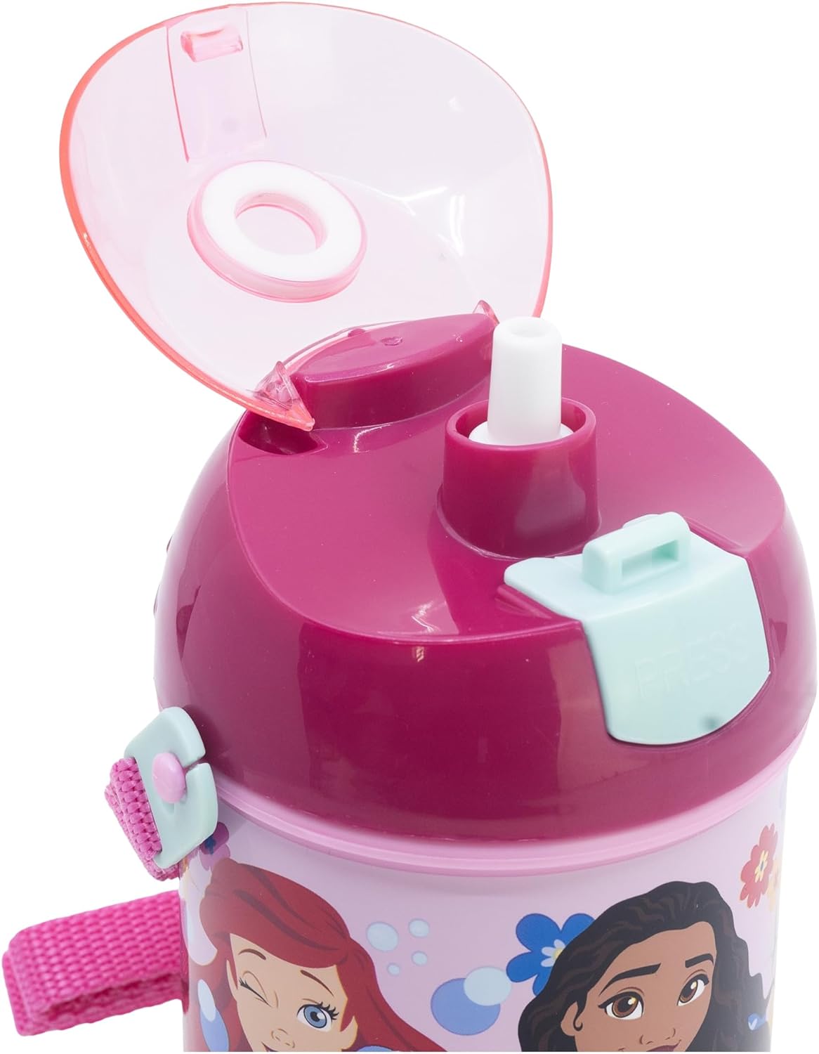 Reusable Bottle Robot Pop Up with Straw, Corsa Y Cierre DE 450 ml | Princess Beyou Tiful