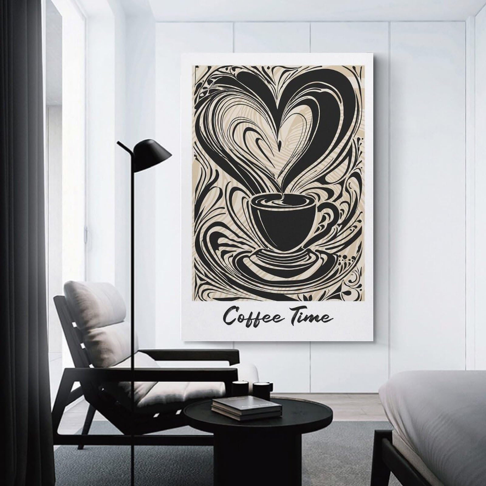 Junmoney Decorative Canvas Print Coffee Time, 16x24inch(40x60cm), for Office, Study Or Home Workspace, Decorative Artwork for Productive Spaces