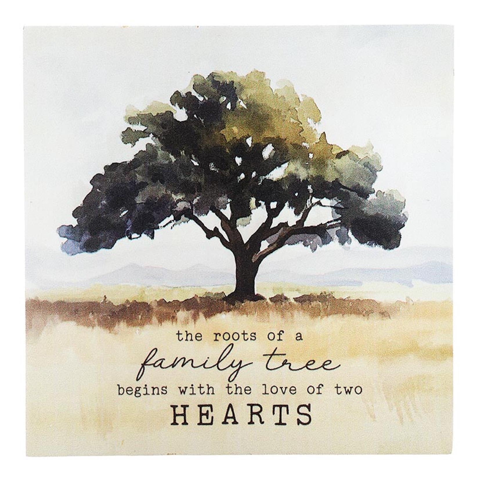 P. Graham Dunn Tree of Life Word Block, 5" x 5", Message Reads "The Roots Of The Family Tree"
