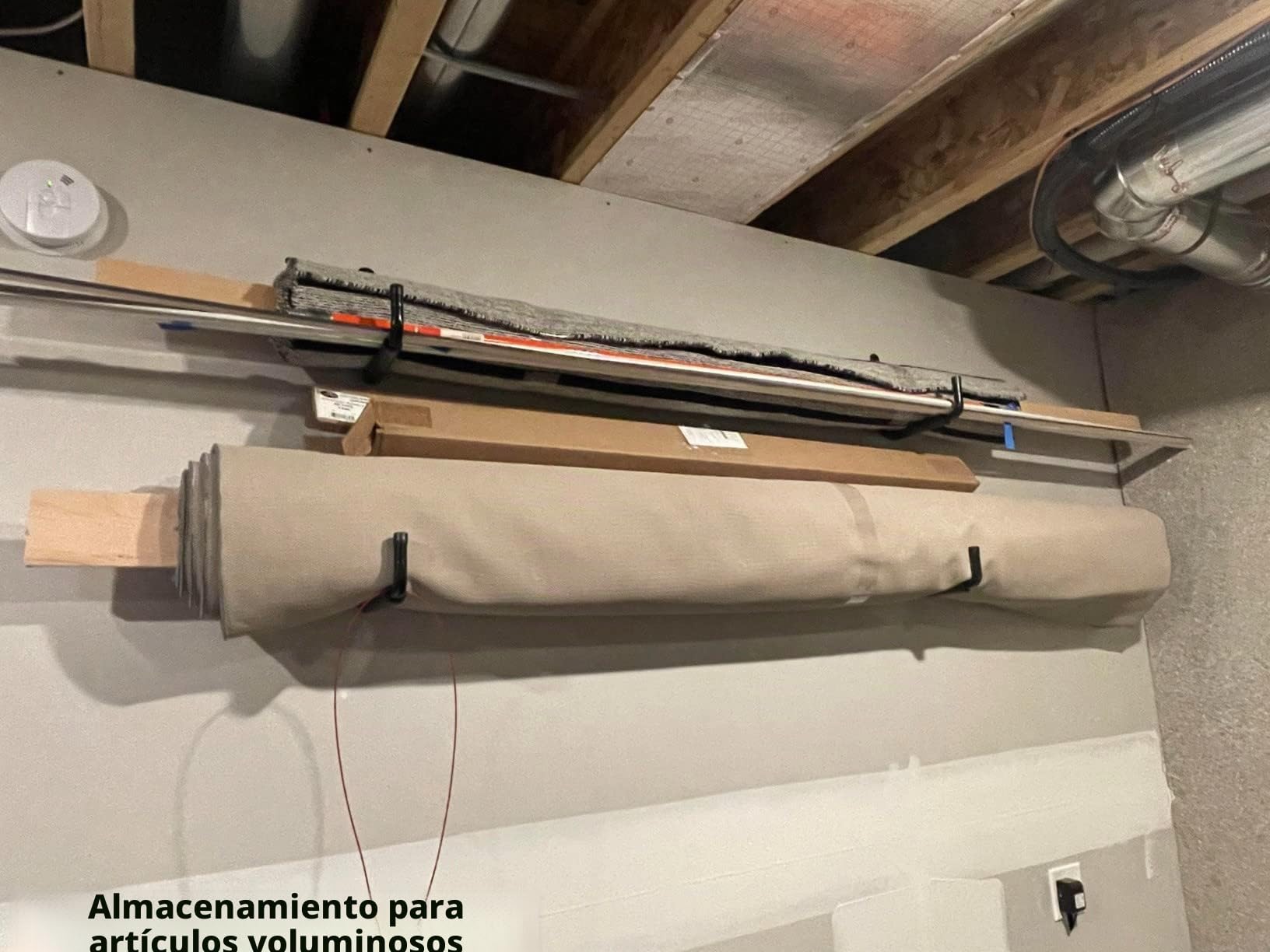 Ganchos de garaje, ganchos de garaje resistentes de 10 pulgadas, ganchos de almacenamiento de montaje en pared para herramientas de jardín, escaleras, bicicletas, artículos voluminos