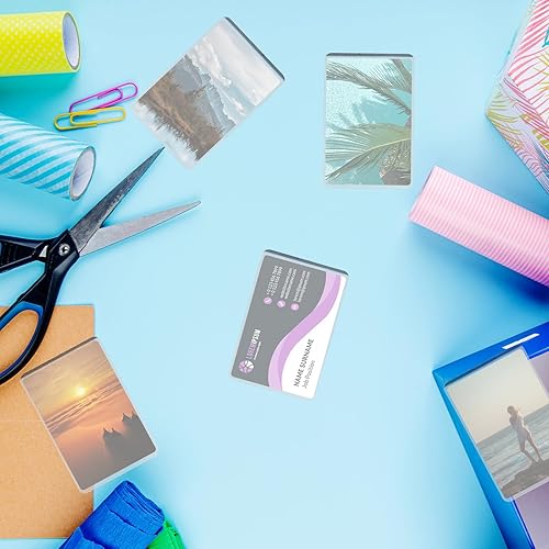 Miniatura 6 de Paquete de 100 bolsas de laminación para tarjetas de visita, bolsas de laminación transparentes de protección de papel de laminación, bolsas para