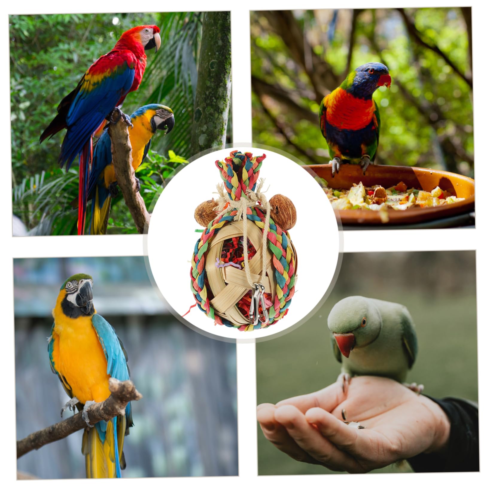 Yardwe 5piezas Juguete Colgante para Periquitos y Aves Accesorio De Jaula De Natural Juguete De Masticar para Pájaros para Mantener Entretenidas