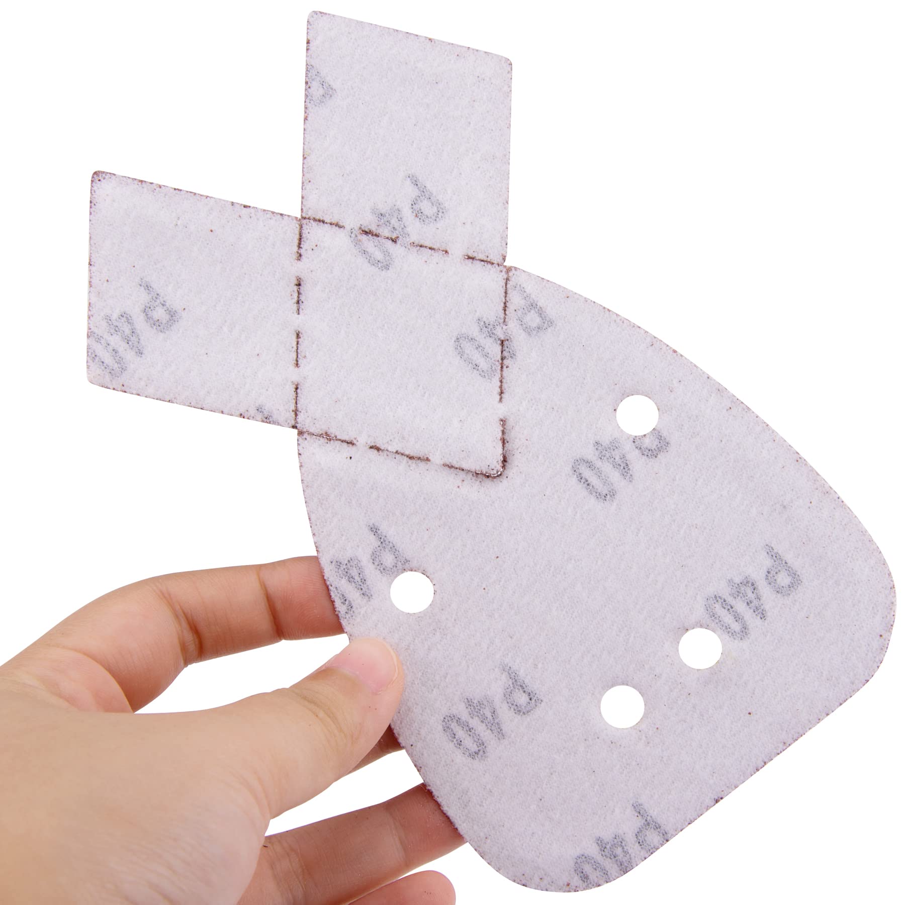SIQUK 20 Piezas Hojas de Lija Mouse Papel de Lija Triangular 40 Grano Hojas de Papel Lijadora para Black and Decker Detail Palm Sander