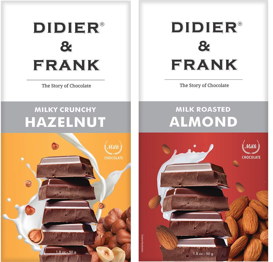 Didier & Frank Crunchy Hazelnut Milk Chocolate 50g & Roasted Almond Milk Chocolate 50g (Gift Pack) (Keto, Vegan) (B08JYDSD5F) Amazon Price History, Amazon Price Tracker
