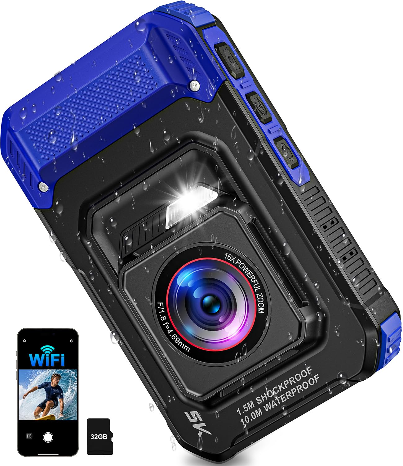 YAXTIFIU 5K 33FT Underwater Camera