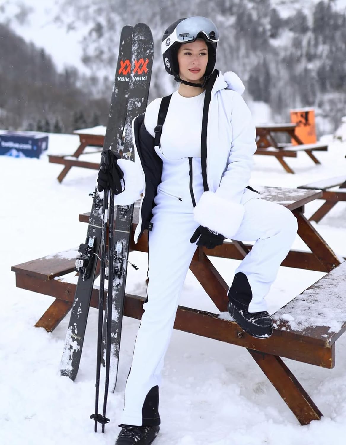 GSOU SNOW Women Ski Bib Pants Snow Overalls Snowboard Waterproof Windproof Insulated Slim Winter Warm High elasticity - Image 3