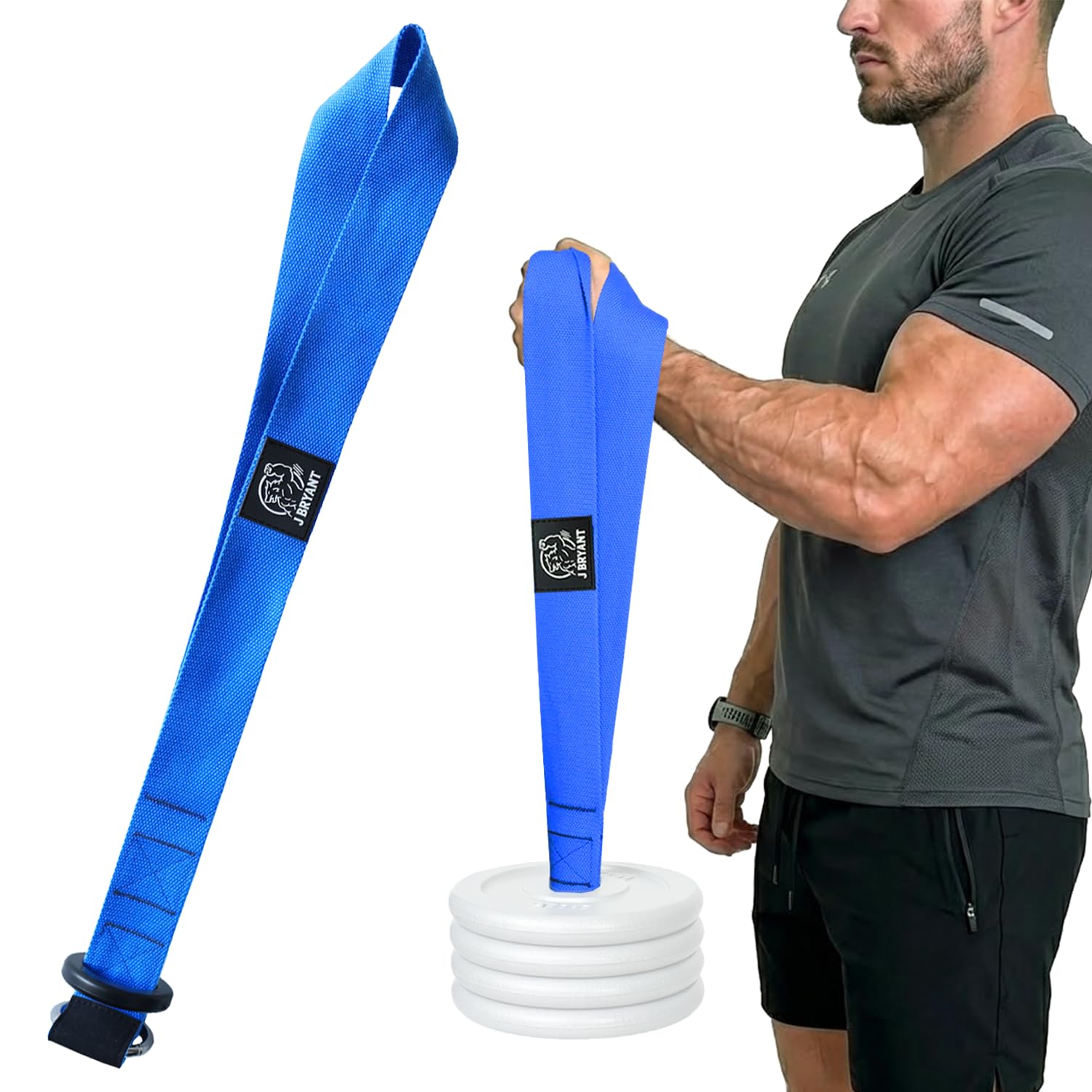 J Bryant Armwrestling Handgelenk-Trainingsgurt mit Anti-Verschleiß-Basis, stoßdämpfendem Gummipad & extra starkem Gurtband – für Handgelenk-, Unterarm- & Griffkrafttraining mit Gewichten