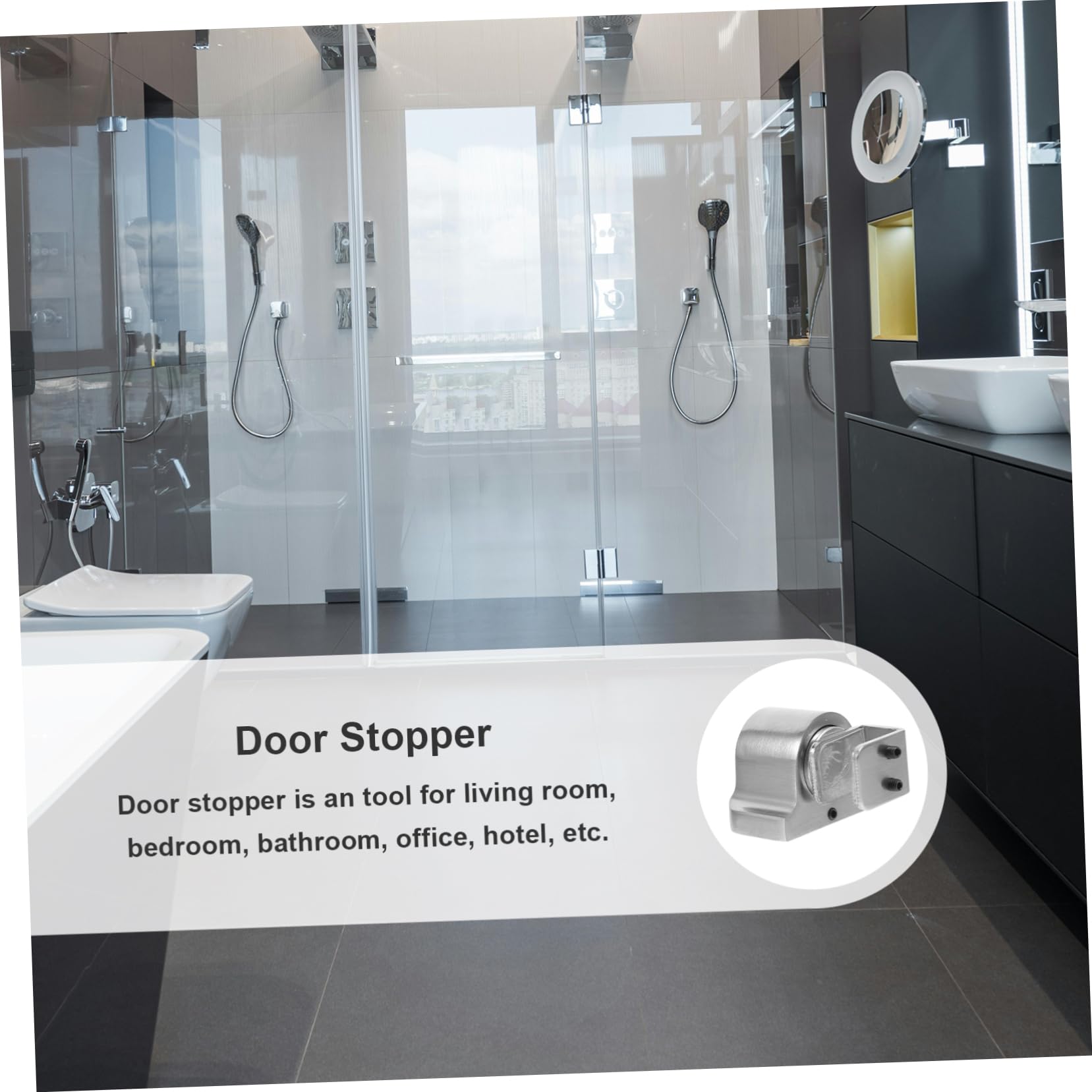 EXCEART 5 Set Resistente alla porta bloccante della porta localizzazione tappi montare chiusura magnetica della porta protezione da parete per fermaporta Lega di alluminio