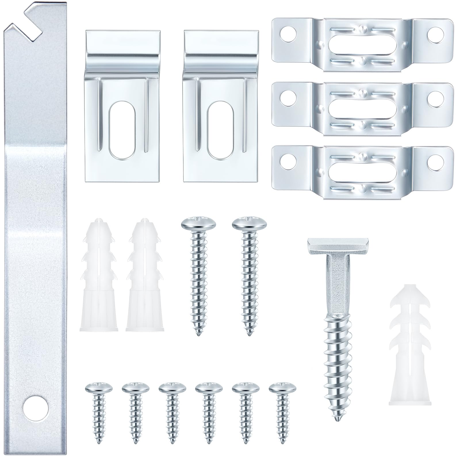 30 Set Frame Lock Security Hanging Kits Security Artwork Picture Hangers with T-Head Screws and 1 Hanging Clamp Wrenches for Museums Art Galleries Hotels Restaurant, Supports up to 15 Pounds