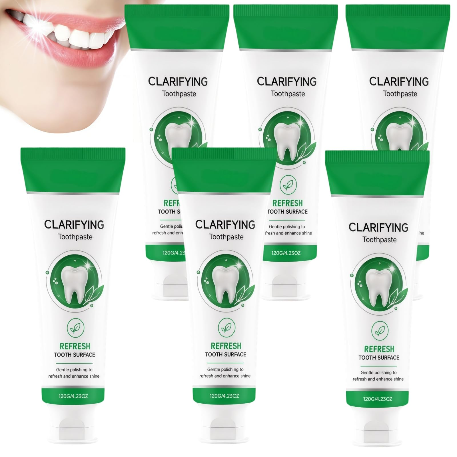 Dentifrice nano hydroxyapatite, reminéralisant, dentifrice blanchissant à l'hydroxyapatite, blanchiment des dents, réparation de l'émail, santé des gencives, renforcer l'émail (6pcs)
