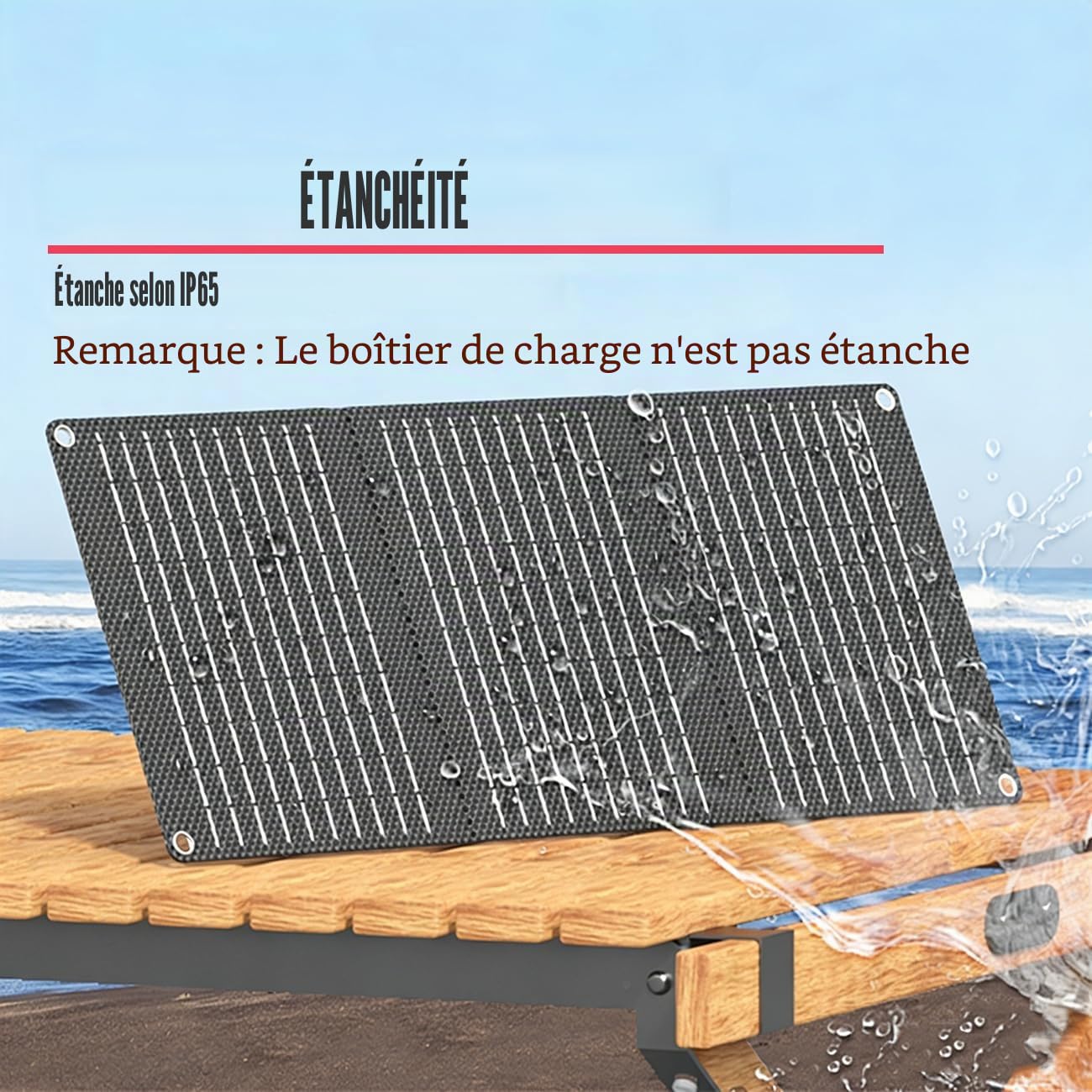 Panneau Solaire Portable 30W IP65 Étanche, Chargeur Solaire Pliable pour Station d'Énergie avec QC3.0 USB et Sortie DC 18V, Rendement 23%, pour Camping Plein Air Maison Camping-Car