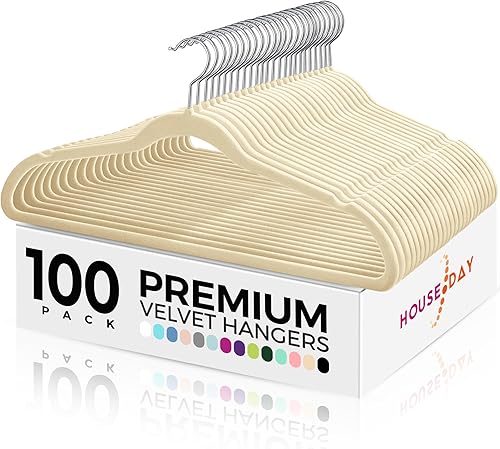 HOUSE DAY Perchas de terciopelo de alta calidad perchas de fieltro flocado perchas resistentes para ropa y perchas para trajes perchas duraderas