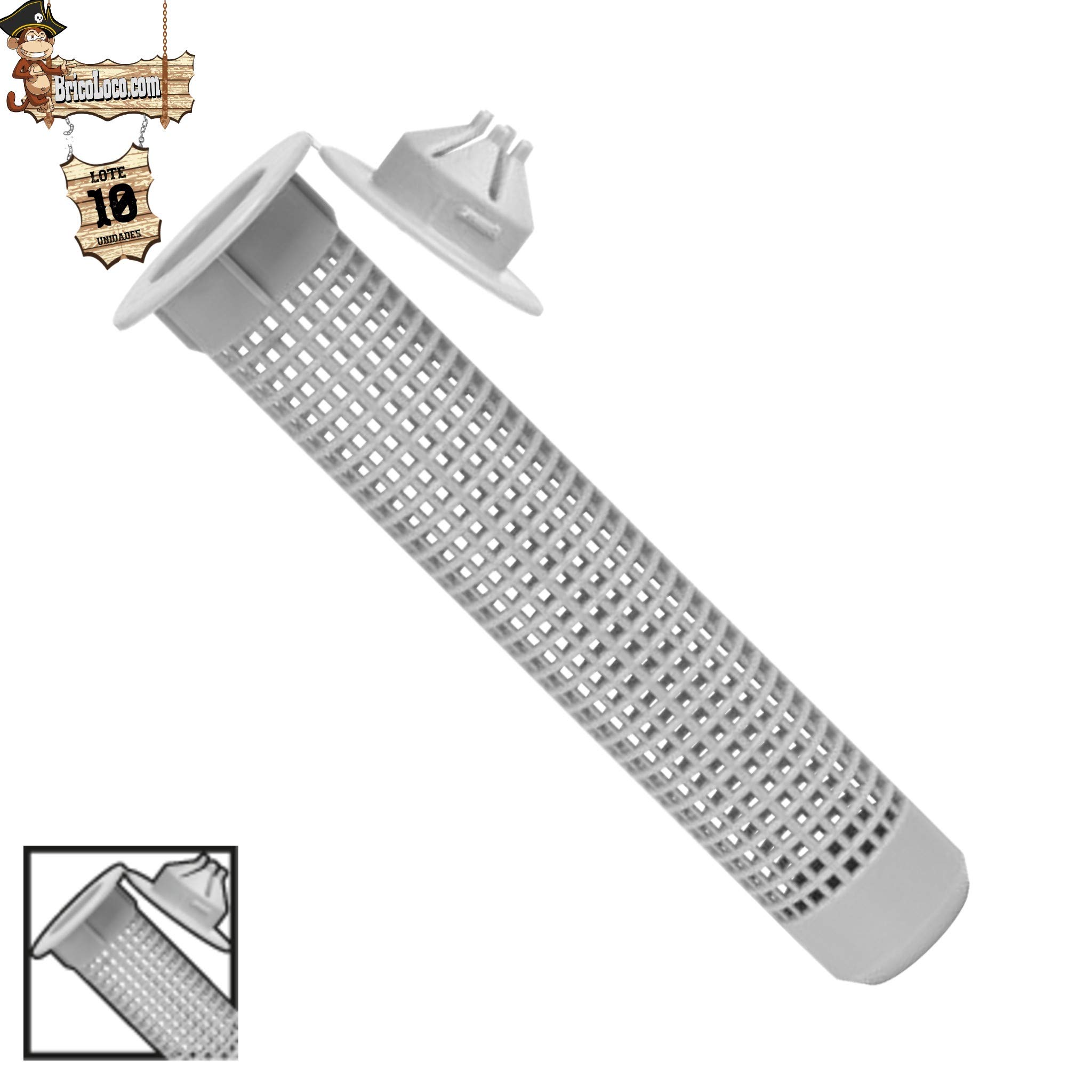 BricoLoco Kit Anclaje Químico Profesional| Taco químico y accesorios | Estuche Profesional de -> 2 Taco químico Epoxi 410 ML. + 5 Boquillas + 1 Pistola + 10 tamices + 10 espárragos