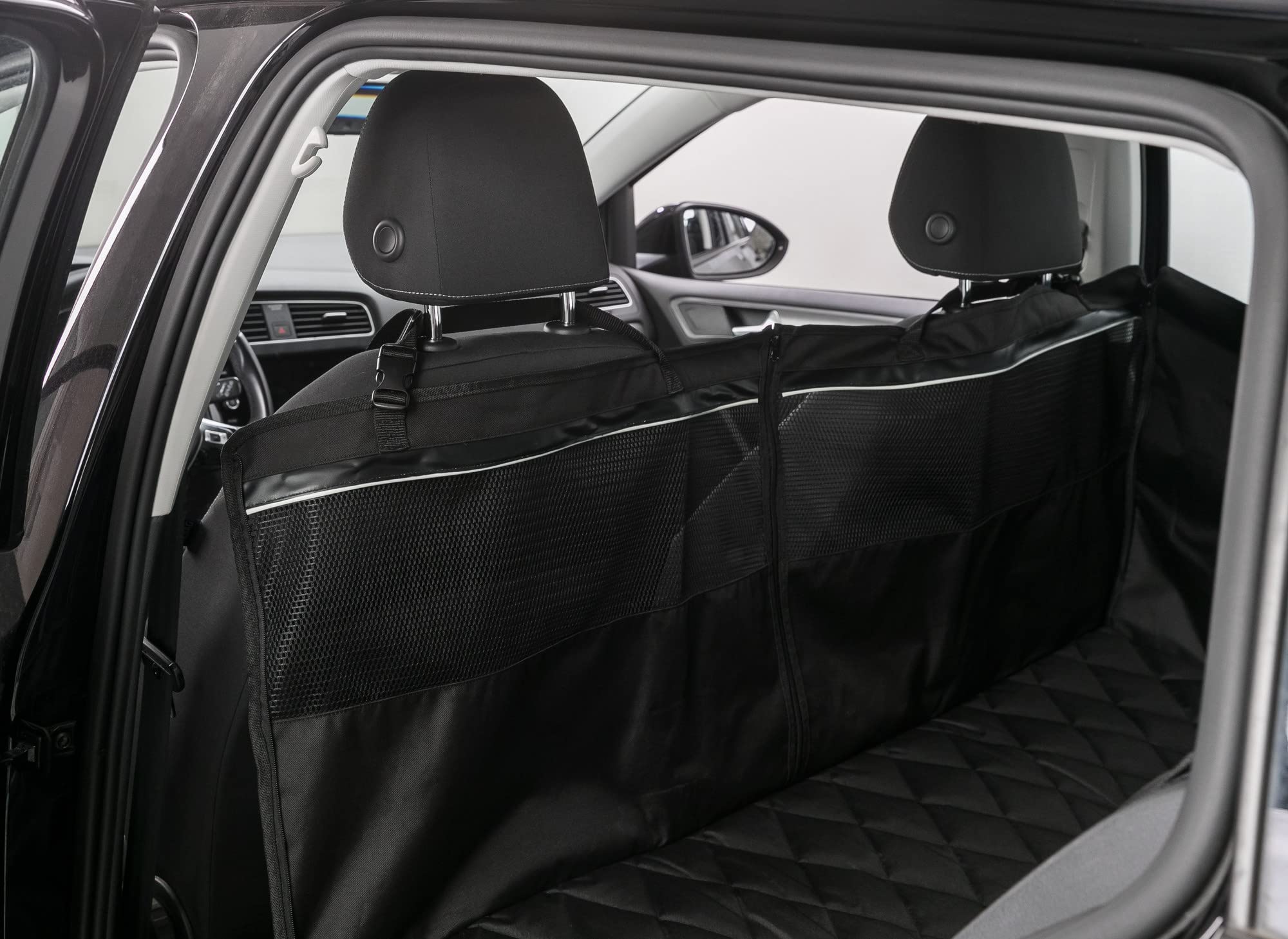 Trixie Funda Protectora Asientos Coche con Partes Laterales, Divisible, Negro, 1,55 × 1,30 m