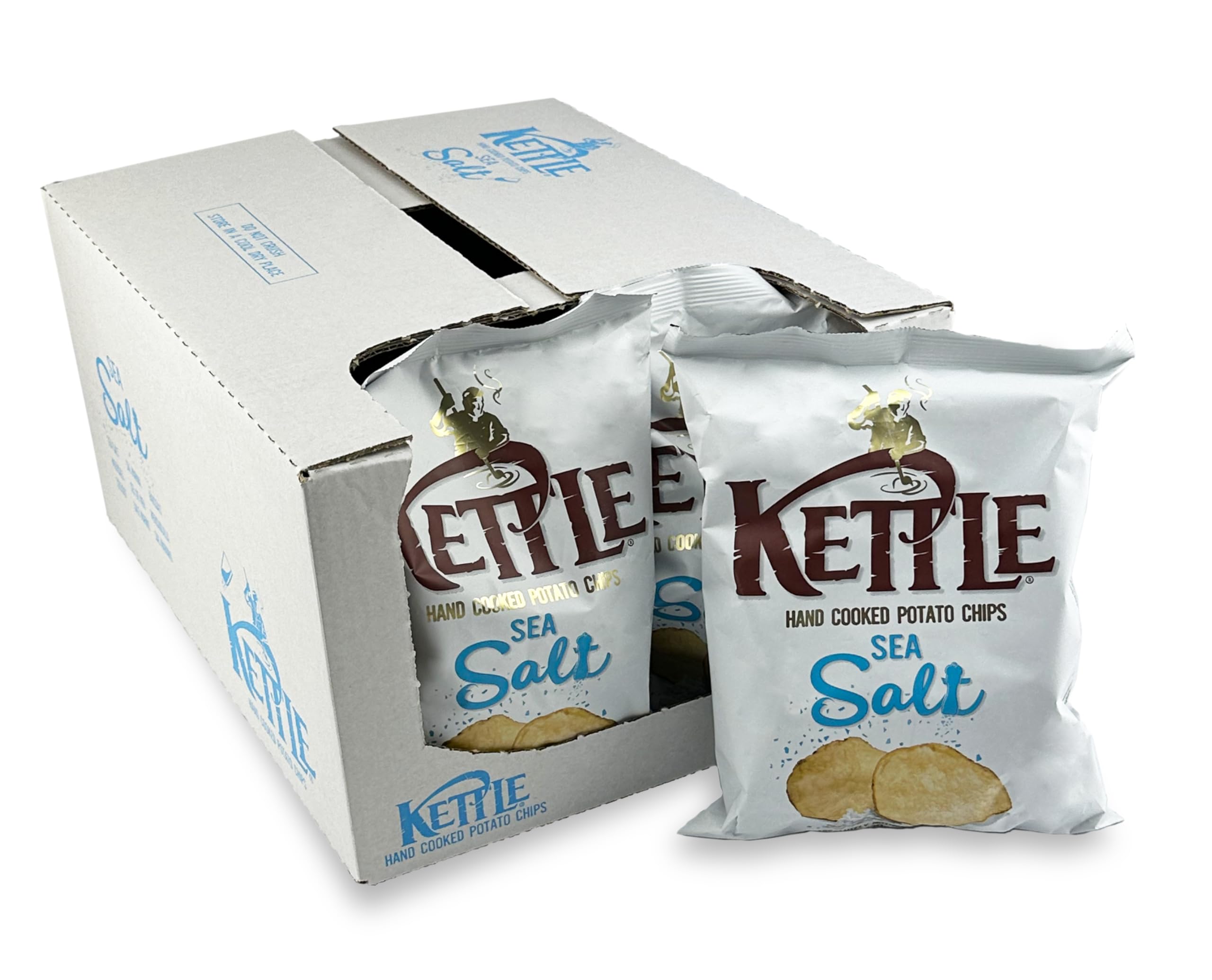 Kettle Chips Sea Salt, hand-frittierte Kessel-Chips, knusprige Kartoffelchips für einen gelungenen Abend 10x 130 g