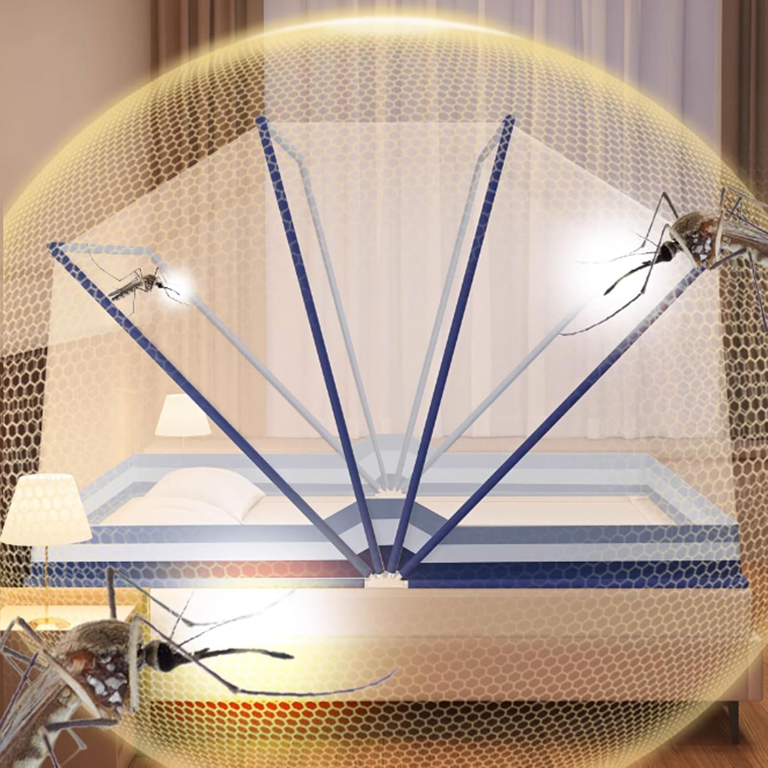 Portable Polyester Folding Mosquito Net Tent Foldable Mosquito Net Breathable Mosquito Tent Lightweight Mosquito Netting Stable