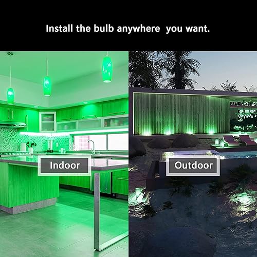 Miniatura 3 de PAR38 Bombillas de luz verde de inundación, luz de inundación LED verde de 15 W, equivalente a 100 W, bombillas verdes para exteriores con base E26