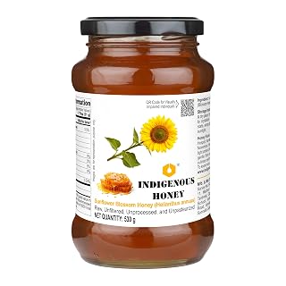 INDIGENOUS HONEY Sunflower Honey Raw Natural Pure 530g Glass Jar