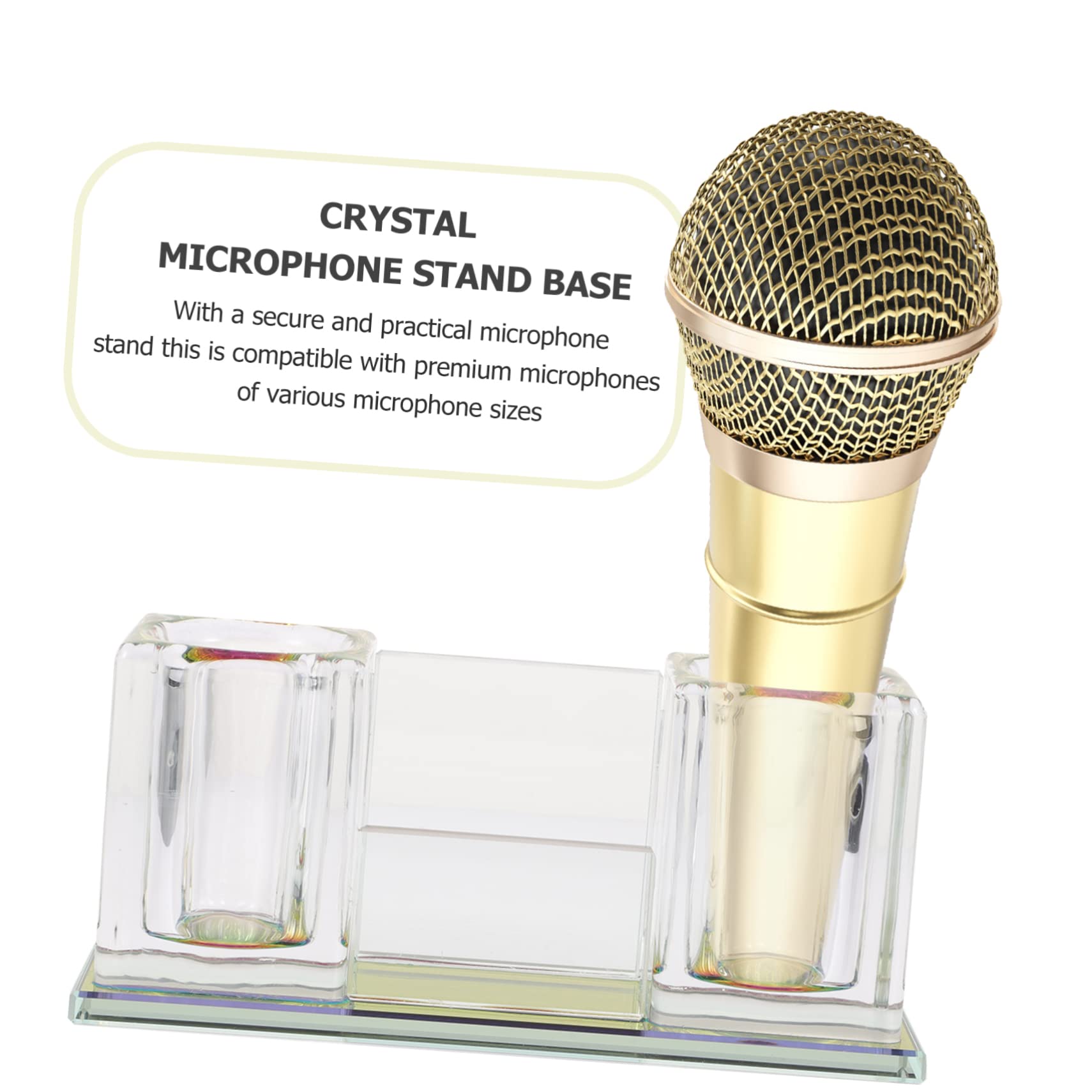 ibasenice Stojak Mikrofon z Akrylu z Przegrodami Stabilny Stojak Biurko Idealny Do Ktv i Występów Lekki i Trwały Materiał Akrylowy