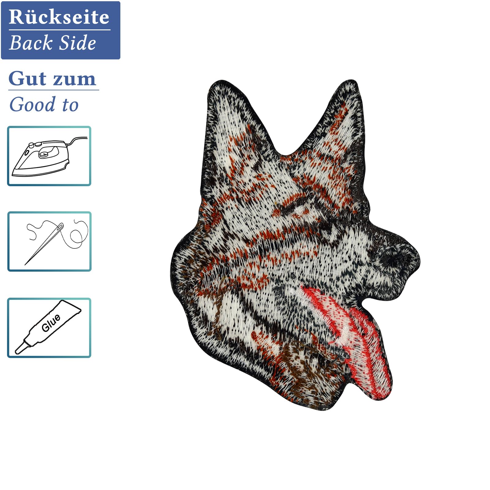 Distintivo, Toppa Ricamata, Pastore Tedesco A Pelo Lungo, Pastore Tedesco, Ricamo A Macchina, Stirabile, Cane Da Lavoro, K9, Di Team Num&eacute;rik