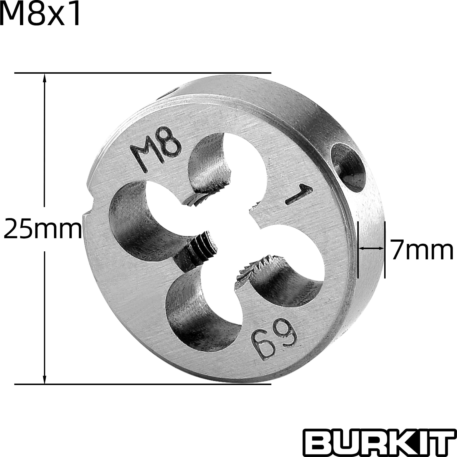 Maschio A Mano, Filettatura Metrica Iso, Intermedio 2, Filetto: M8 No 1 Mm Di Lunghezza Totale 56 Mm Gambo 6 Mm Coda Piazza 49 Mm Preliminare 29575380 - 8