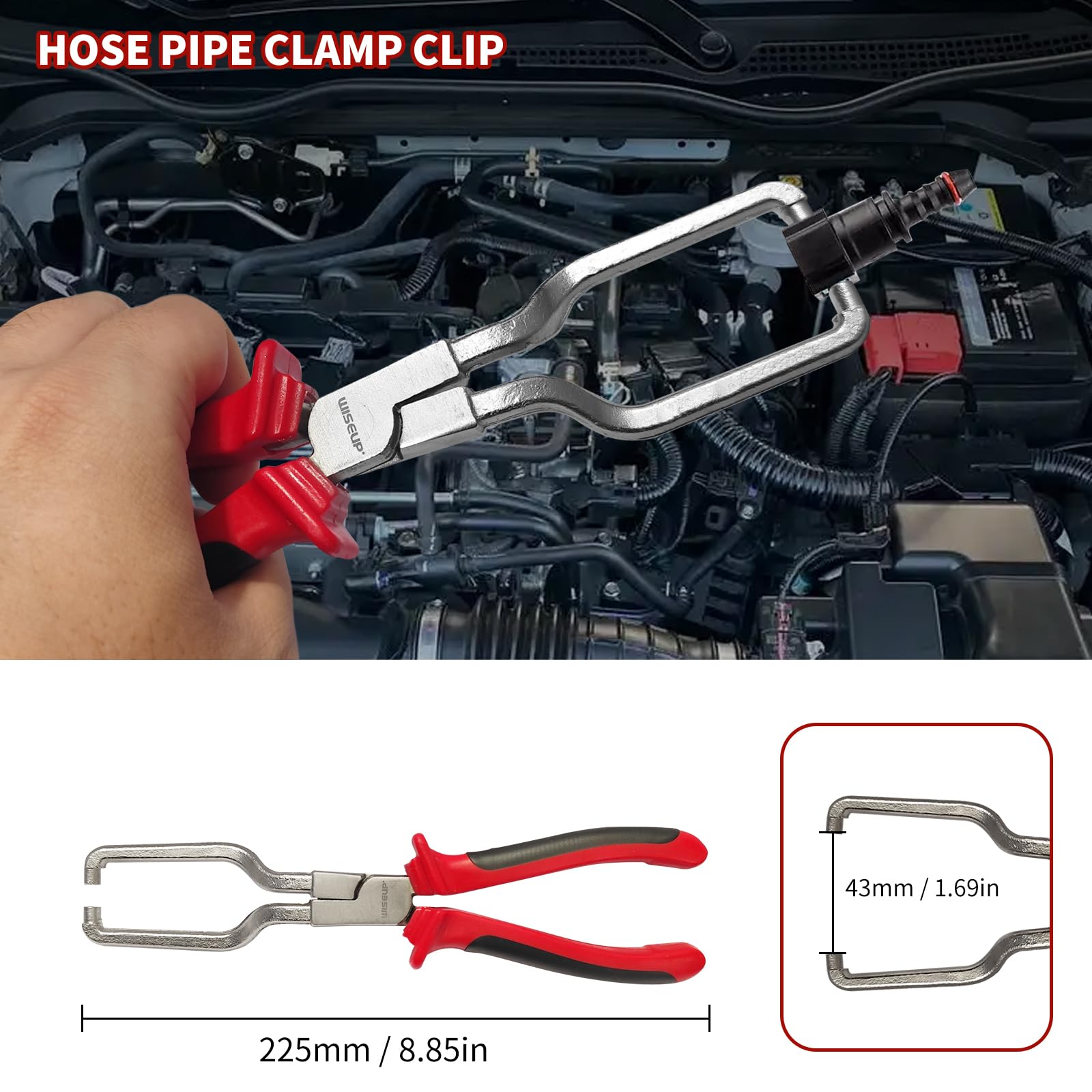 WISEUP 8-Piece Fuel Line Disconnect Tool Set, Fuel Line/Hose Clamp/Removal Pliers, Electrical Disconnect/Push Pin Tools - Image 2
