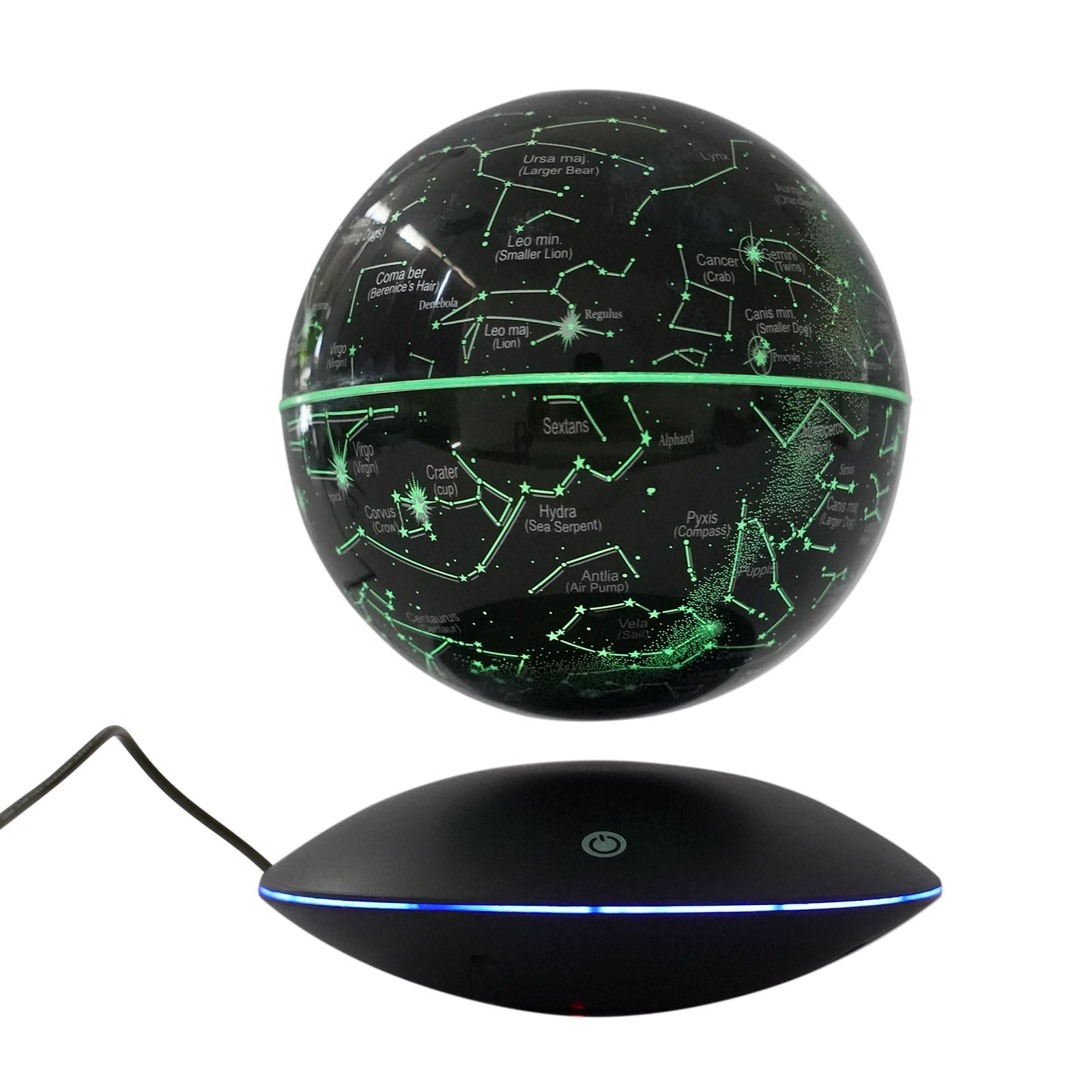 Magnetic Floating Globe Levitating Globes With Led Color Changing Light, Floating Earth Globe Spinning Globe Levitating Lamp For Desk Office Home Decor Men Father Boys Boss, Black