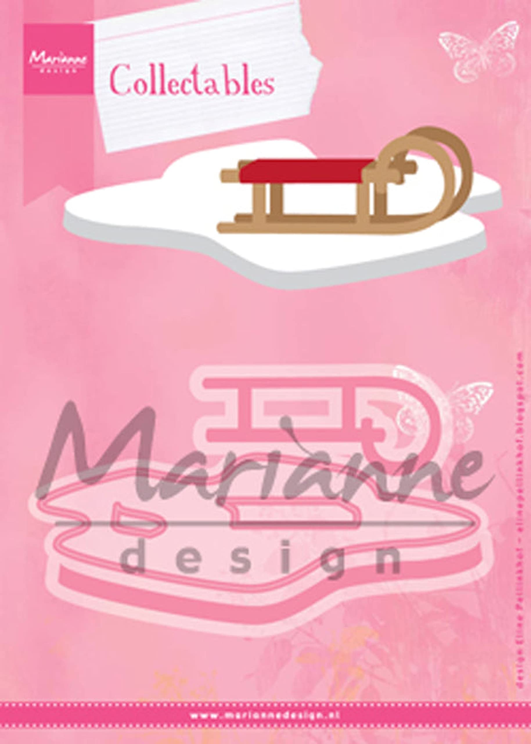 Marianne Design Pink Collectables Eline's Sleigh And Flow Die,