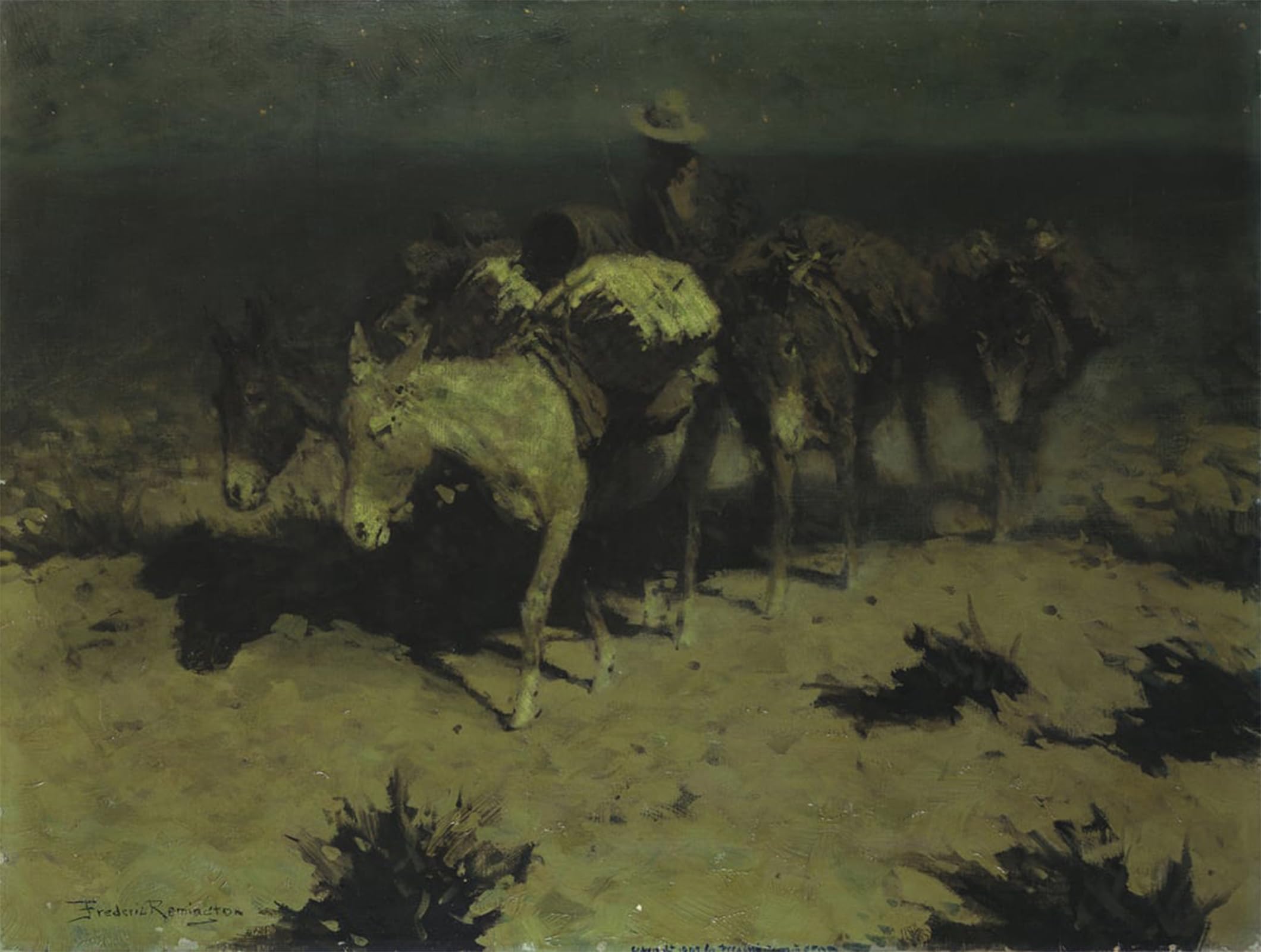 SERENDIPITP Aesthetic Poster Photo Wall Print Retro Picture a Pack Train by Frederic Remington Modern Wall Artwork for Home Decor 60x90cm