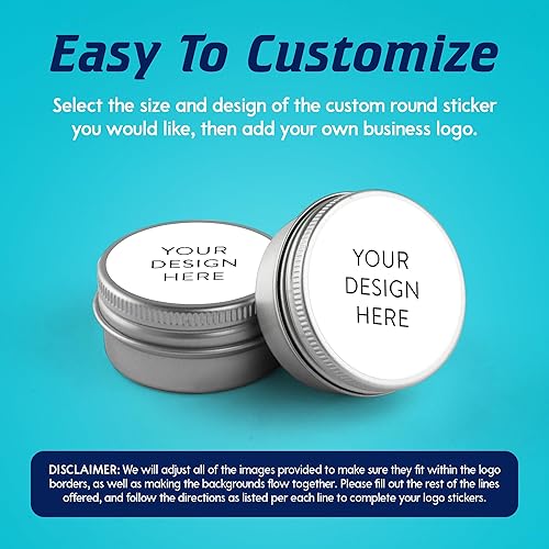 Vista 1034 de DayStar Custom Signs & Design - 100 adhesivos de vinilo personalizables, con texto, imagen, diseño y logotipo; adhesivos para logotipo de embalaje