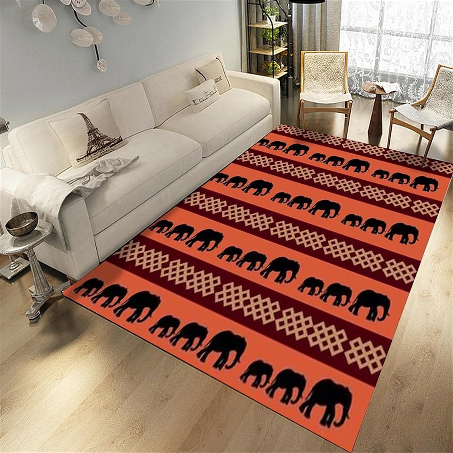 Tapis éléphant lavable et facile à nettoyer pour chambre d'enfant