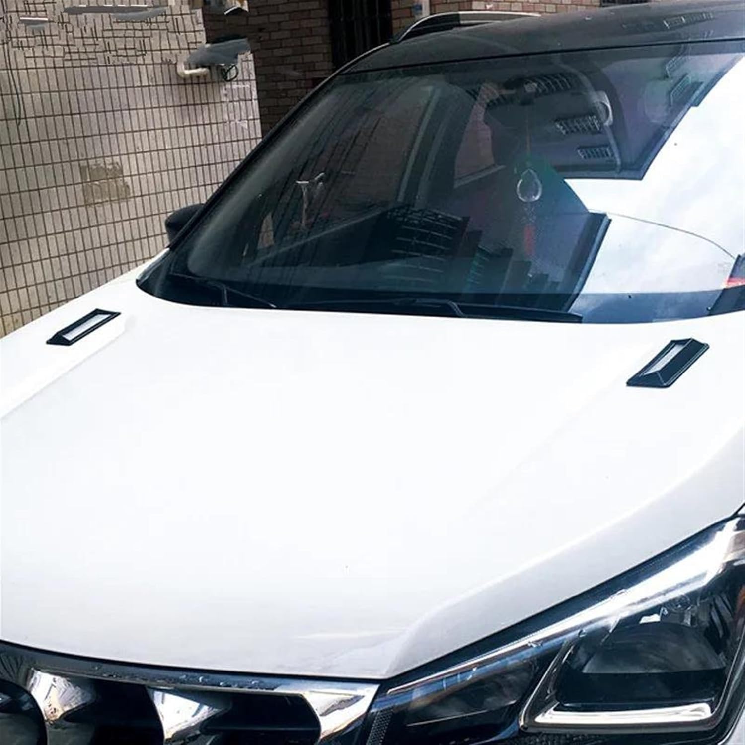 Car Hood Scoop Universal 2pcs Car Shark Grill Side Hood Scoop Air Outlet Intake Vent Decorative Sticker Cover