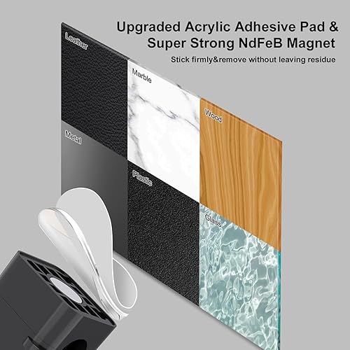 Miniatura 6 de KIVOS Organizador magnético de cable con clip magnético para colocar debajo del escritorio, soporte de cable adhesivo, organizador de cables para el