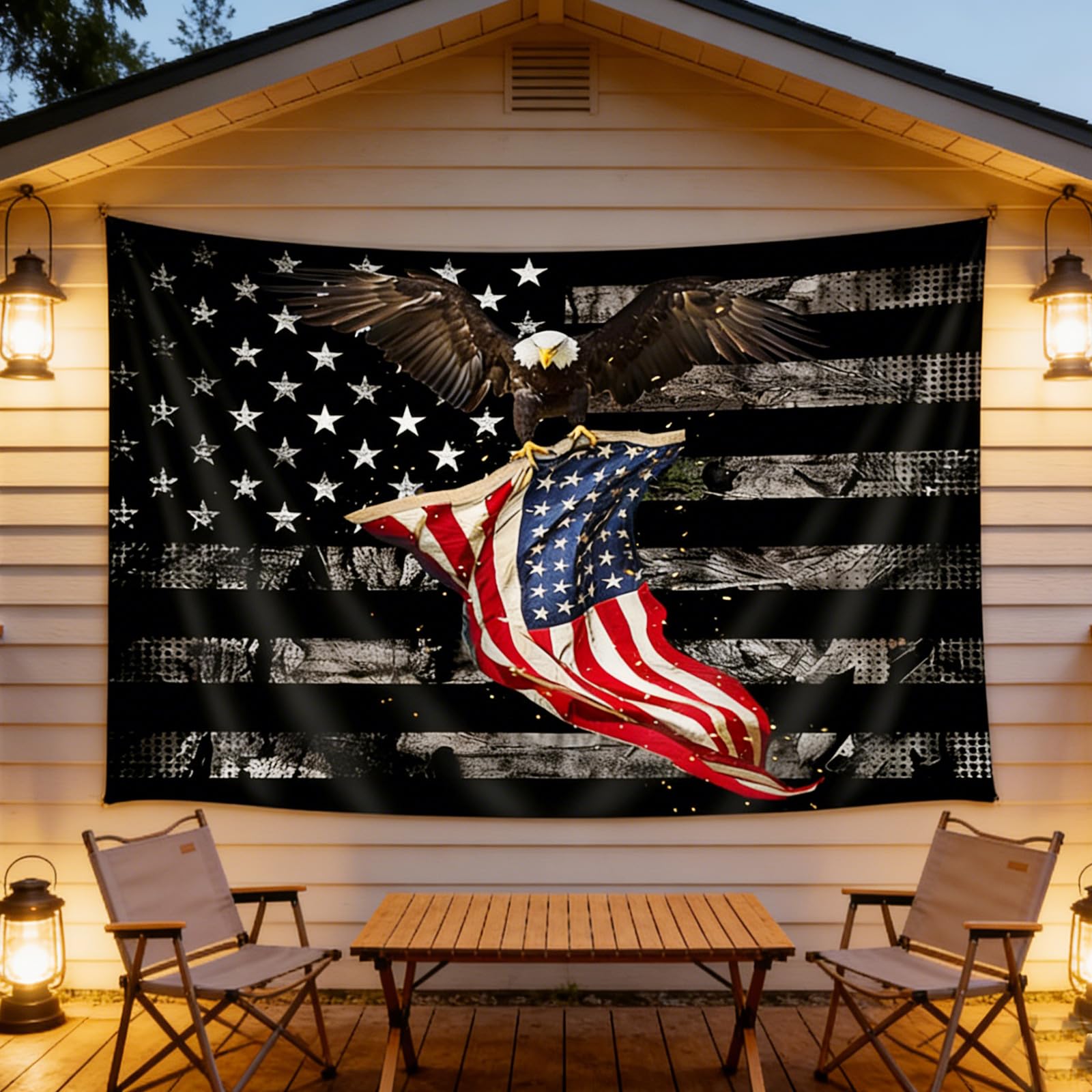 American Flag Tapestry Wall Hanging Bald Eagle on Vintage Stars and Striped USA Flag Tapestry for Bedroom American Flag Wall Art Tapestries for Living