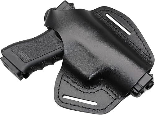 Funda de cuero con 2 ranuras OWB compatible con Glock 17 19 22 26 32 33  S&W M&P ShieldSpringfield XD y XDSPlus todas las pistolas de tamaño similar disponible en Yaxa Peru