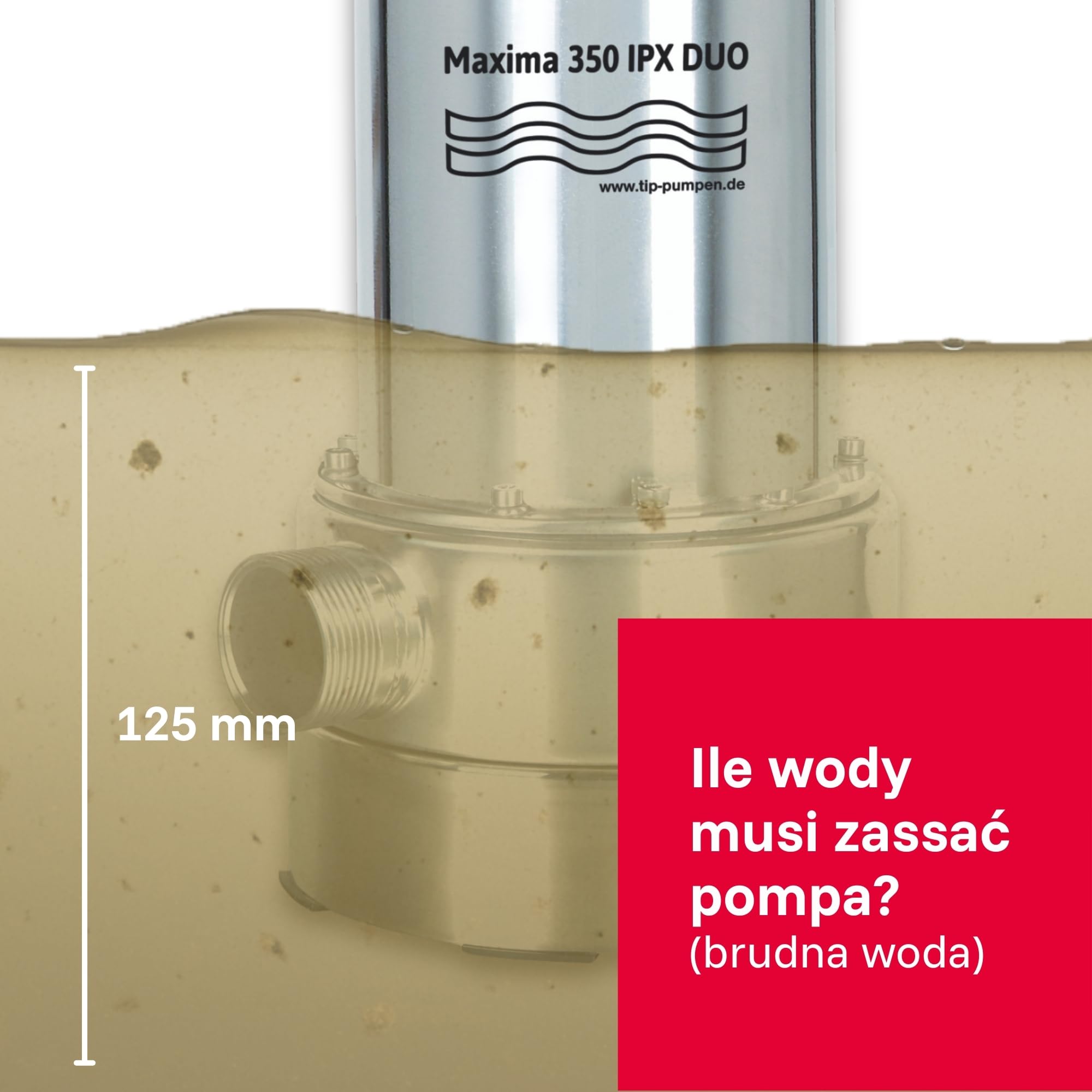T.I.P. TVX 12000 Pompa Zanurzeniowa do Wody Brudnej + T.I.P. 31008 Wąż Odwadniający do Pomp Zanurzeniowych 10 m