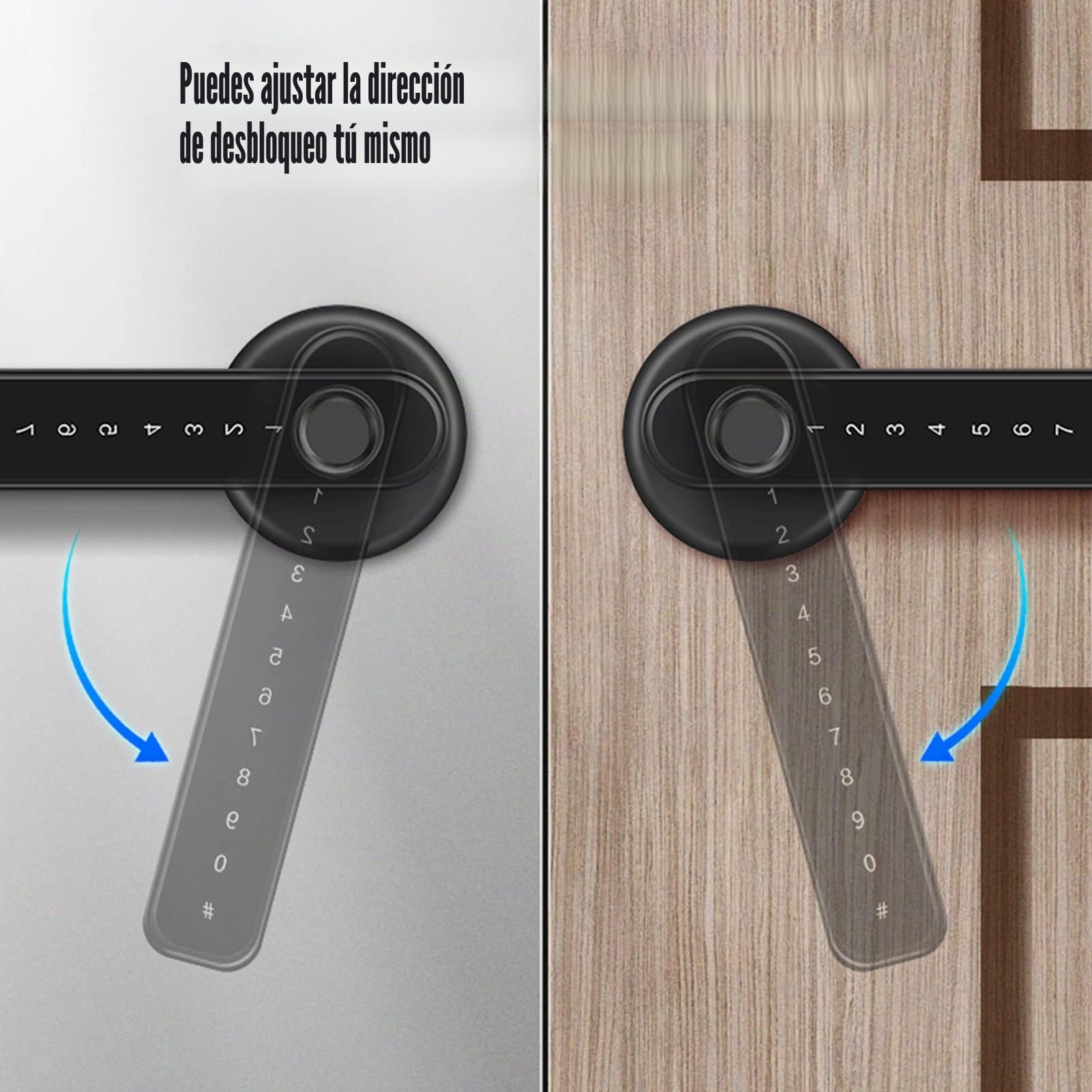 Manija de Puerta Inteligente, Cerradura con Huella Digital, Contraseña Electrónica para Puerta de Habitación, Cerradura de Identificación Digital, Seguridad para Puerta Interior, de Apertura sin
