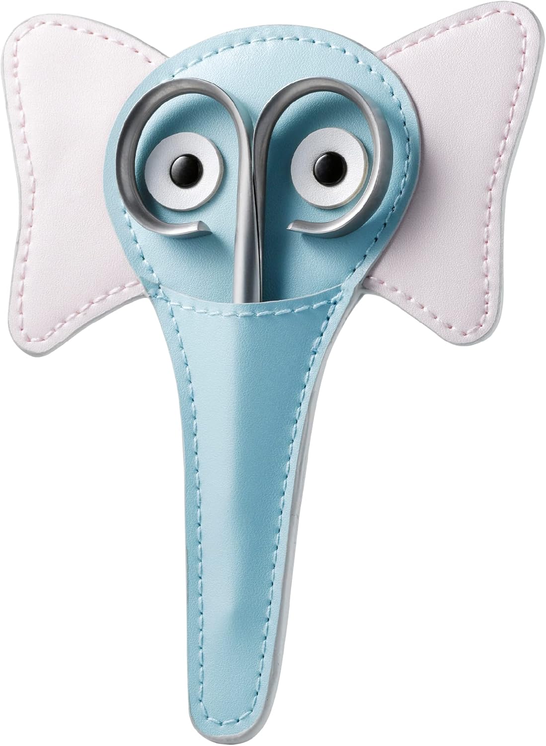 Rubis Stainless Steel Infant Nail Scissors with Blue Leather Elephant Case, For Precise Fingernails and Cuticles, 1K416, Silver,Rubis Switzerland Swiss Made World Renowned Precision