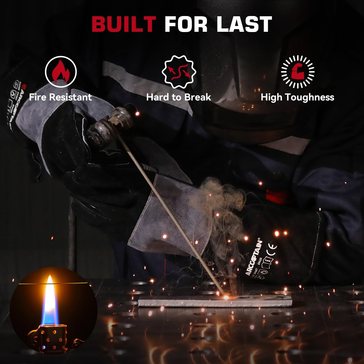 ARCCAPTAIN 130A MIG Welder & Welding Gloves