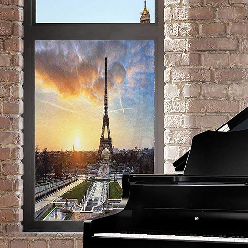 Miniatura 3 de Película de privacidad esmerilada de la Torre Eiffel, Sunrise in Paris con The French Holidays Getaways, película de adherencia estática para