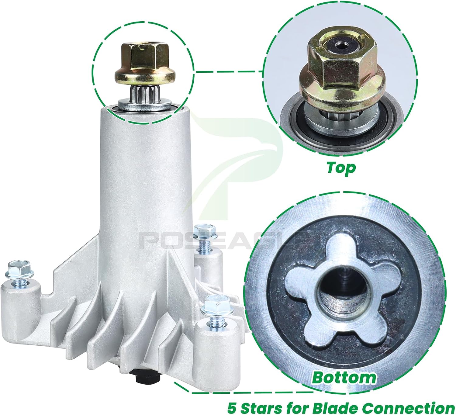 2 Pack 532130794 Spindle Assembly with 153535 Pulley 532144959 Belt 1/2x95 for Husqvarna HDK19H42, LT16542, LT18542, LTH1342, LTH145, LTH1742, LTH18542, LTH2042 YTH130 Ride Mowers