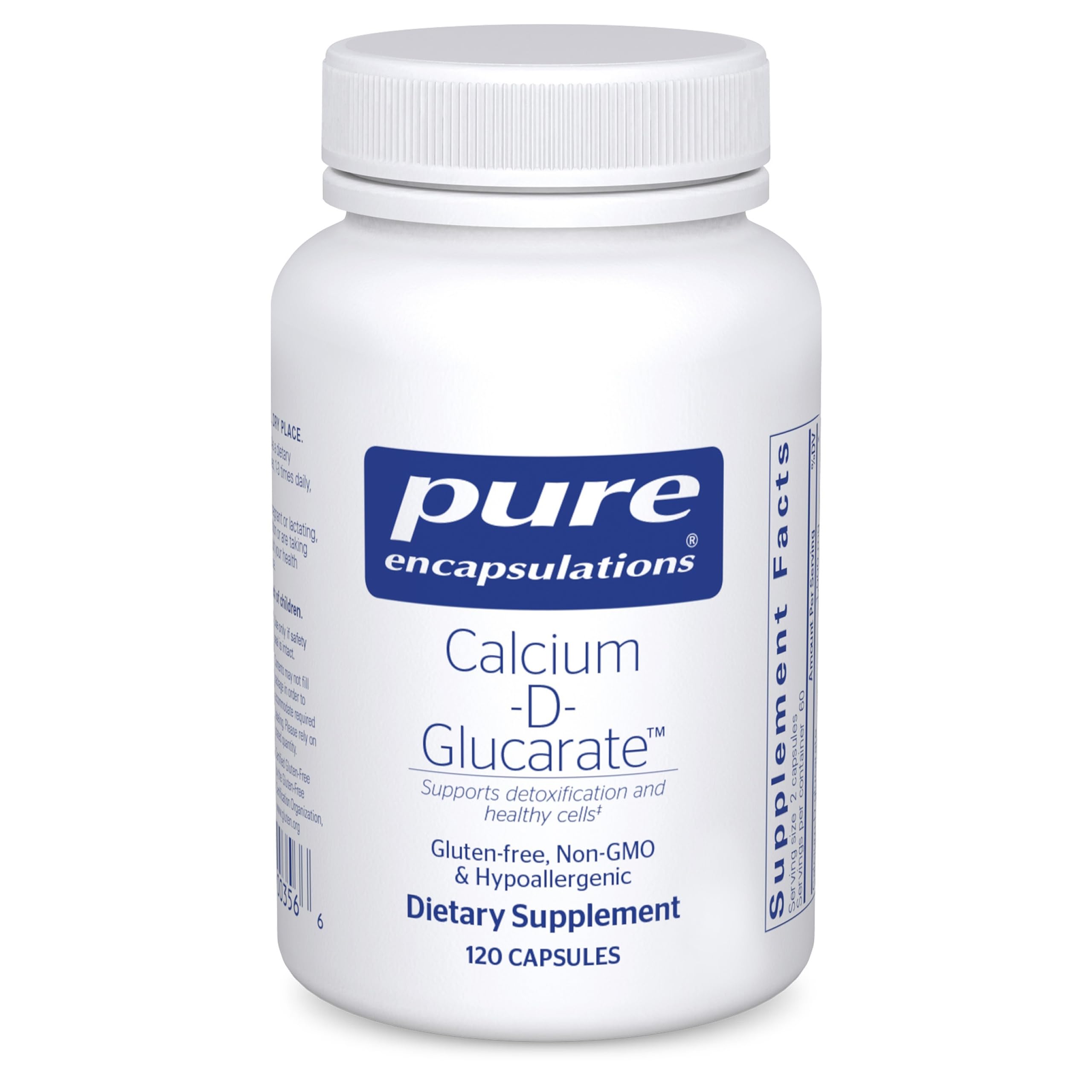 Pure Encapsulations Calcium-D-Glucarate, 120 Capsules 120 Count (Pack of 1)