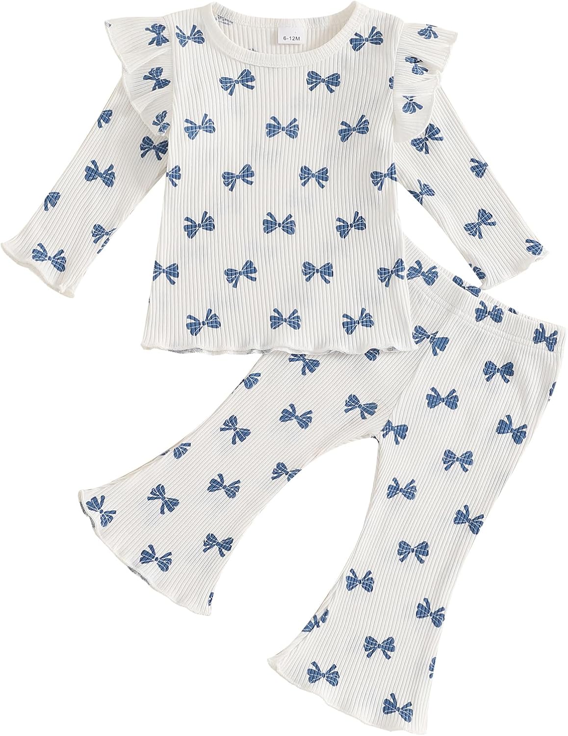 Baby Girl Fall Clothes Set Ruffle Long Sleeve Tops Flare Pants Cute Infant Toddler Outfits 6 12 18 24 Months 2T 3T
